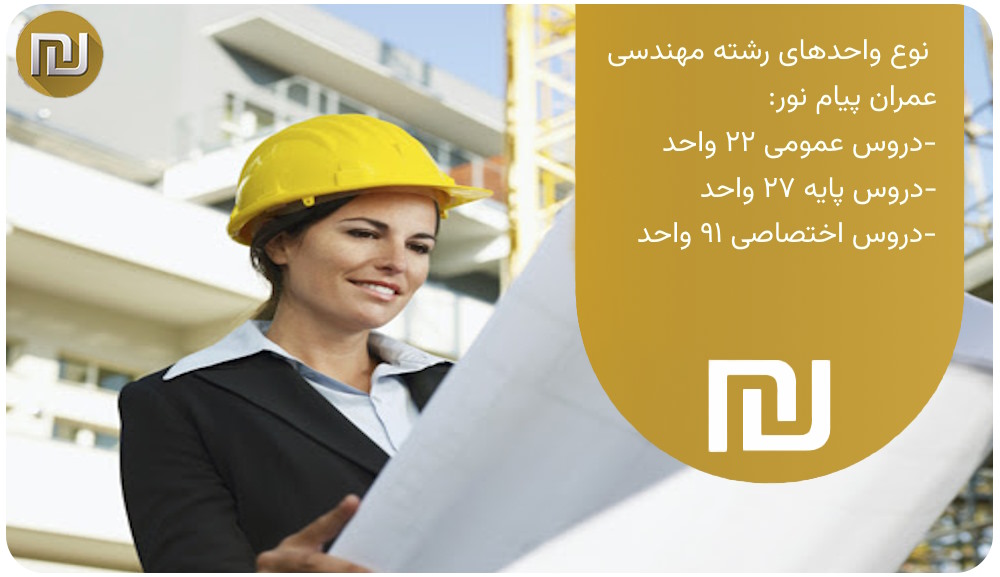 رشته مهندسی عمران پیام نور چند واحد دارد؟
